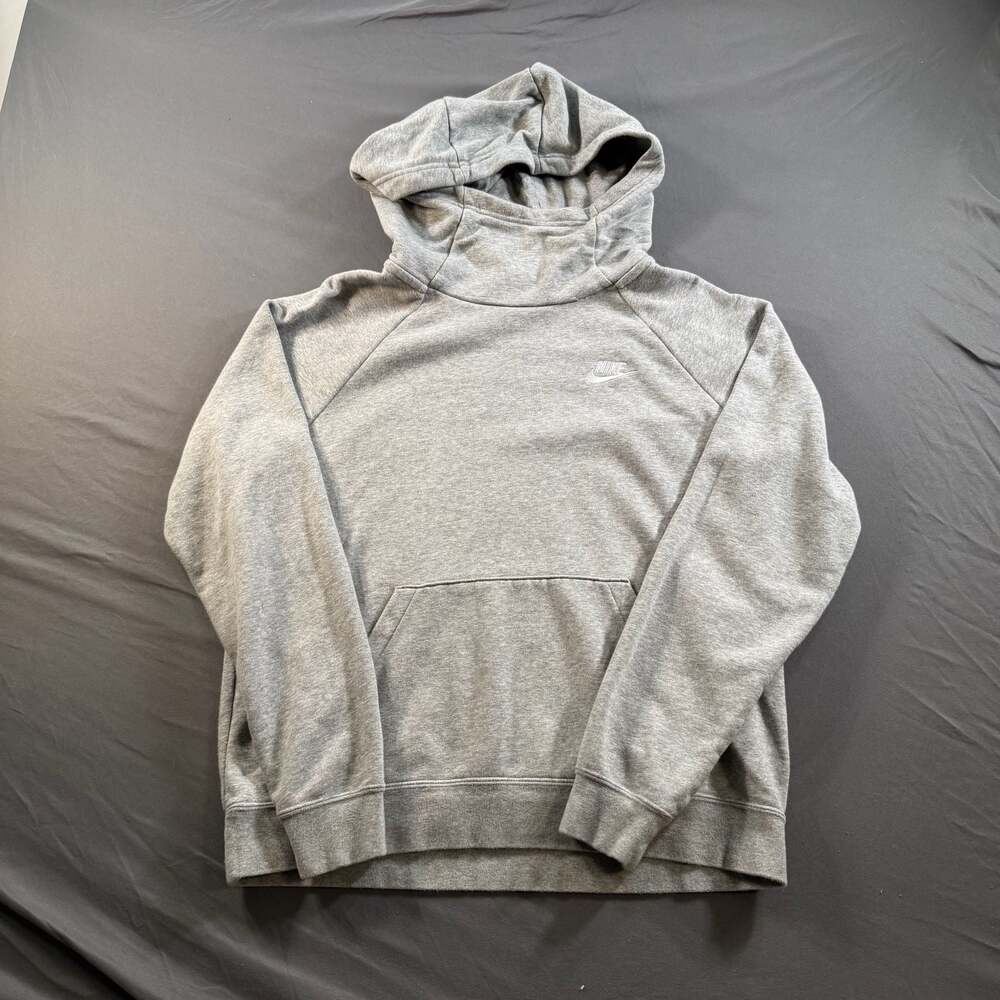 Nike Sportswear Essential Funnel Neck Fleece Hoodie Gray Women’s M BV4116-063